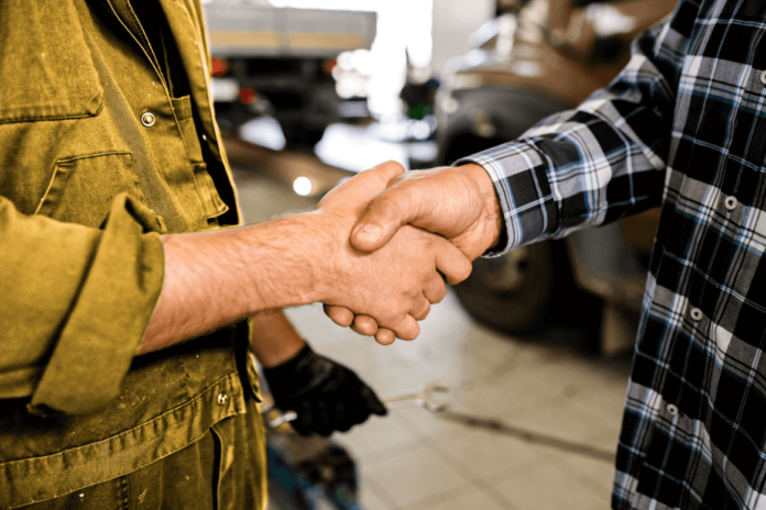 Handshake buying car