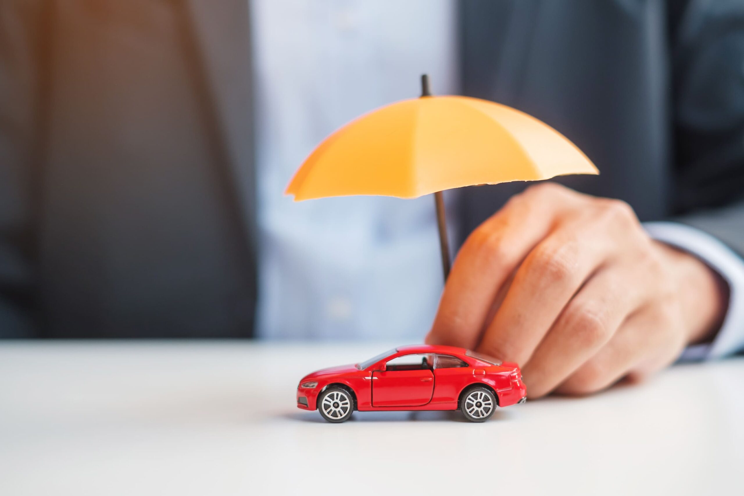 toy car under umbrella
