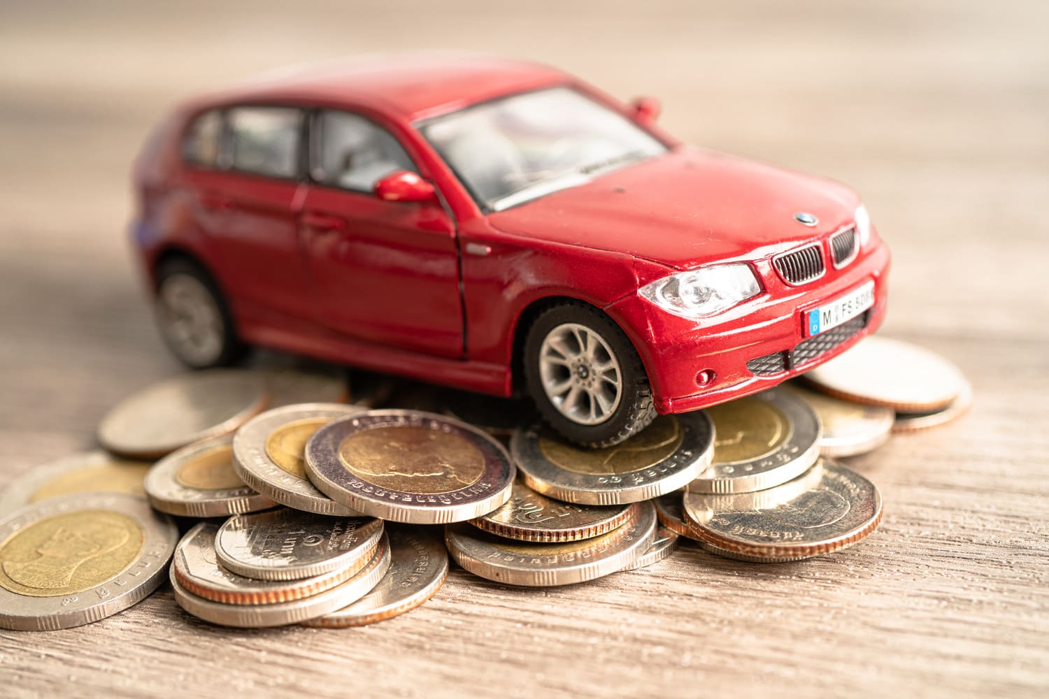 toy car on money