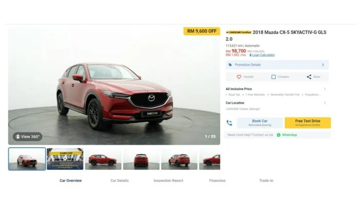 Buying used car on CARSOME's page