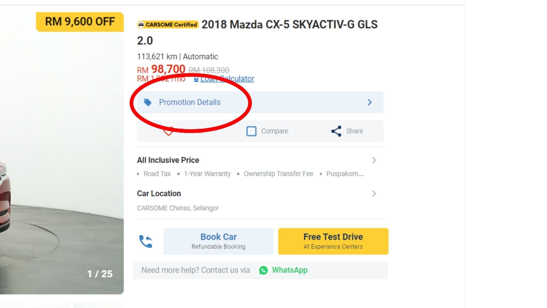 Buying used cars on CARSOME, promotion deals