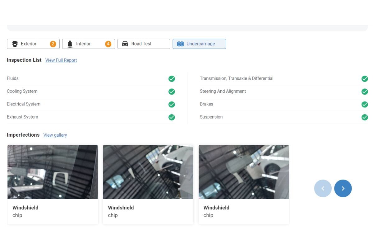 CARSOME's second-hand car inspection report