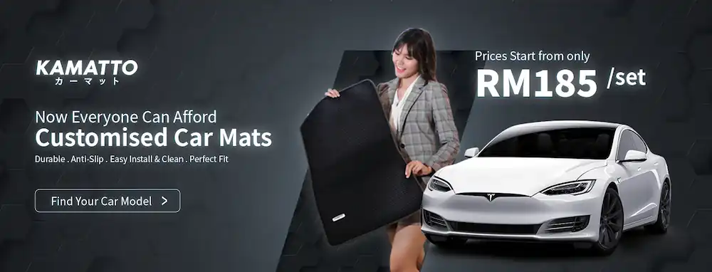 karpet kereta terbaik - female model holding kamatto car mat
