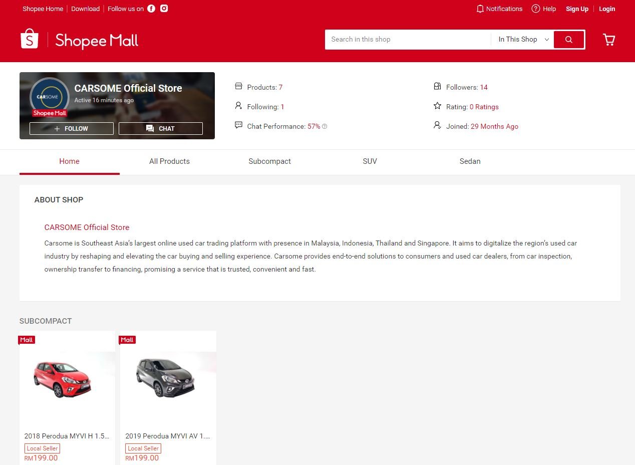 Carsome Official Store on Shopee