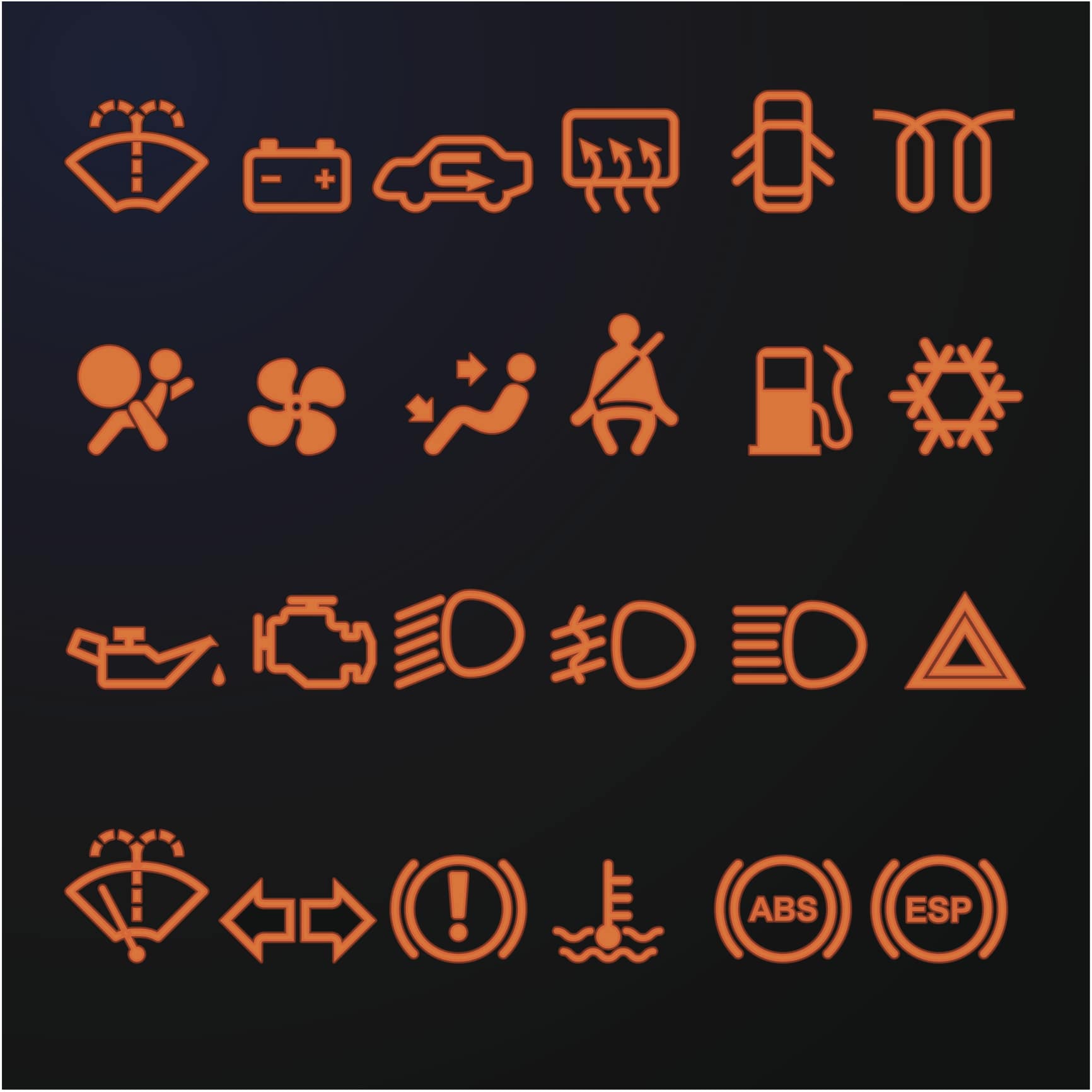 simbol amaran kereta